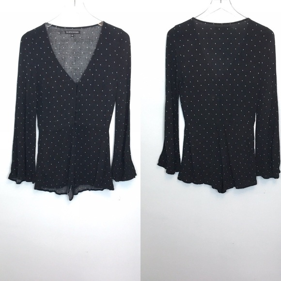 PS Erin Wasson Black/White Print Romper Pockets S - Picture 2 of 8